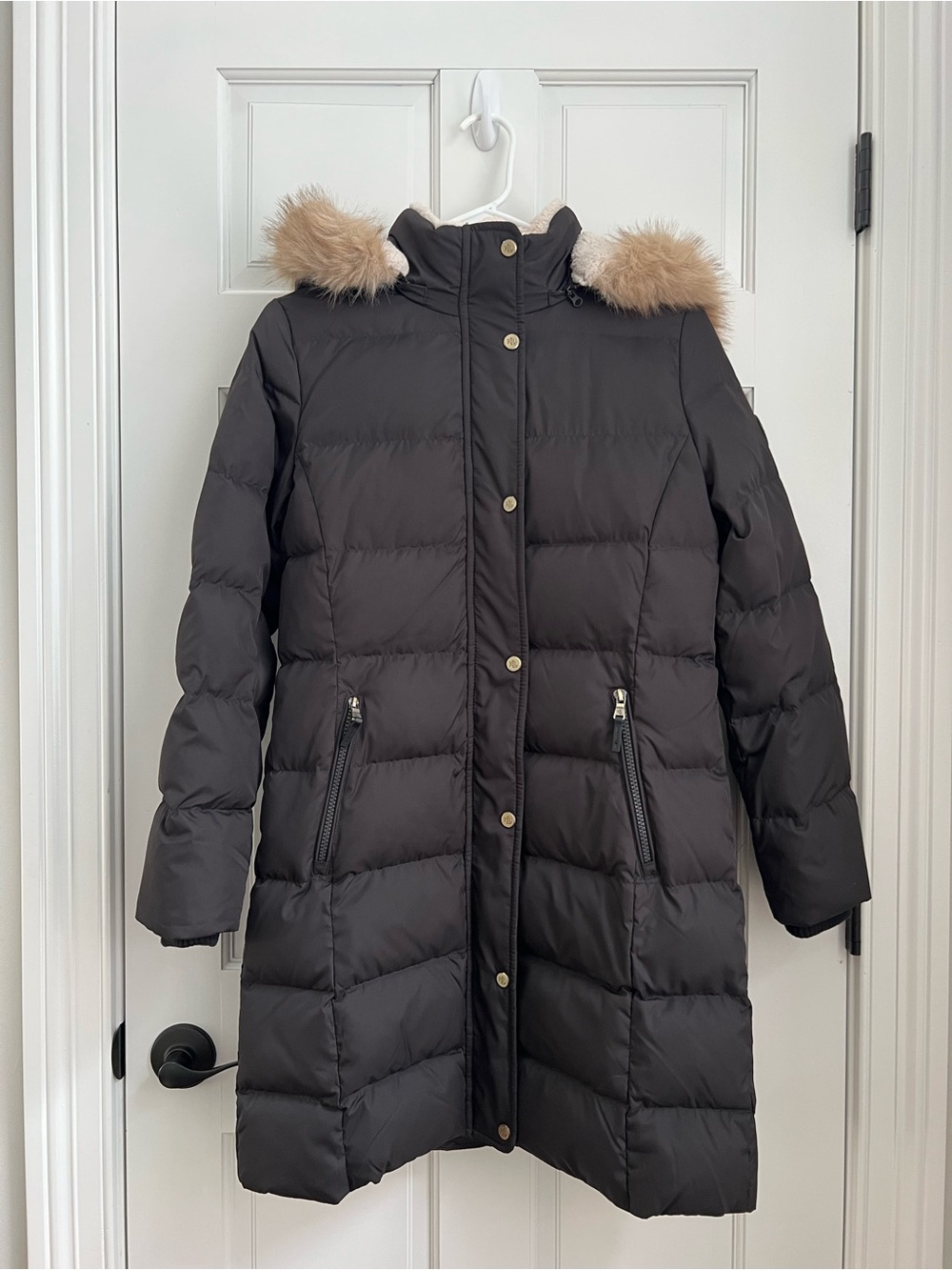 Lauren Ralph Lauren Faux-Fur Hooded Puffer Coat Women’s Size Petite Small
